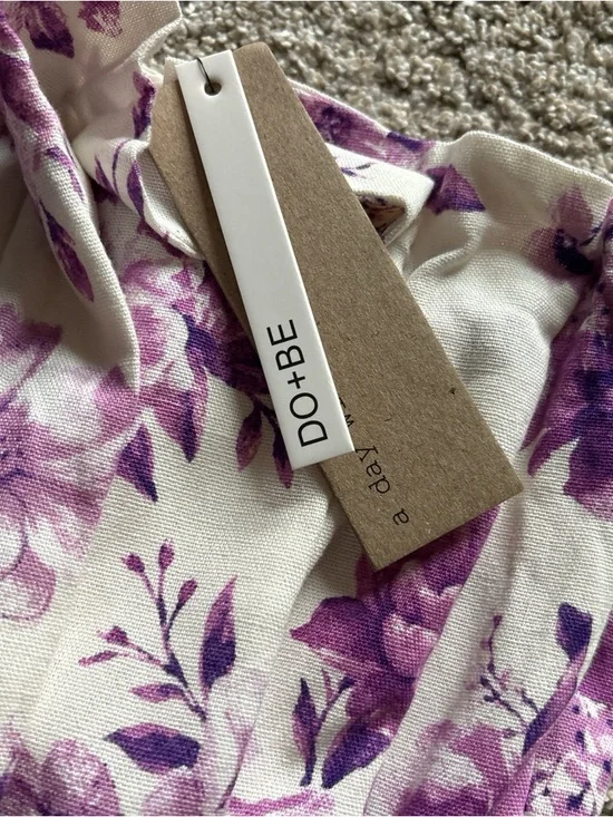DO+BE Purple and White Floral Strapless Romper - Picture 3 of 5